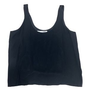 100% Silk Nite Lined Classic Black Tank Top Blouse Size 16